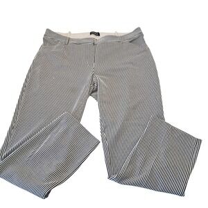 EXPRESS Columnist Ankle Pin Striped Pants Women's 16 Classic Stretch